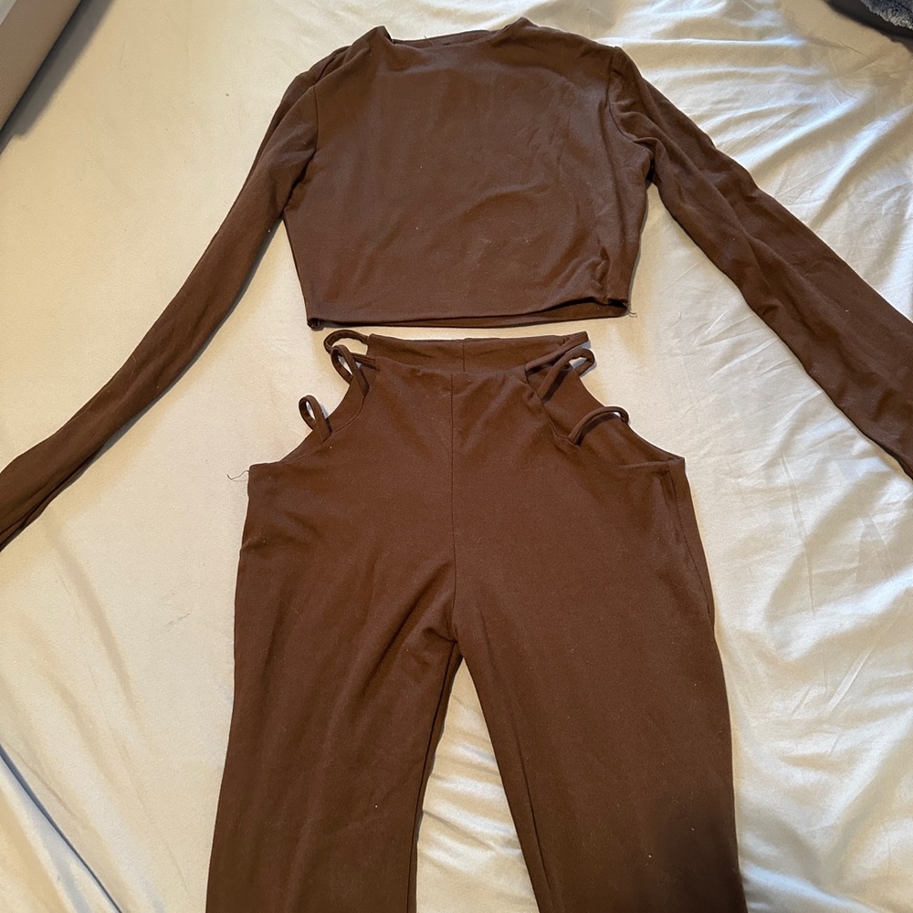 Brown Women's Two-Piece Set